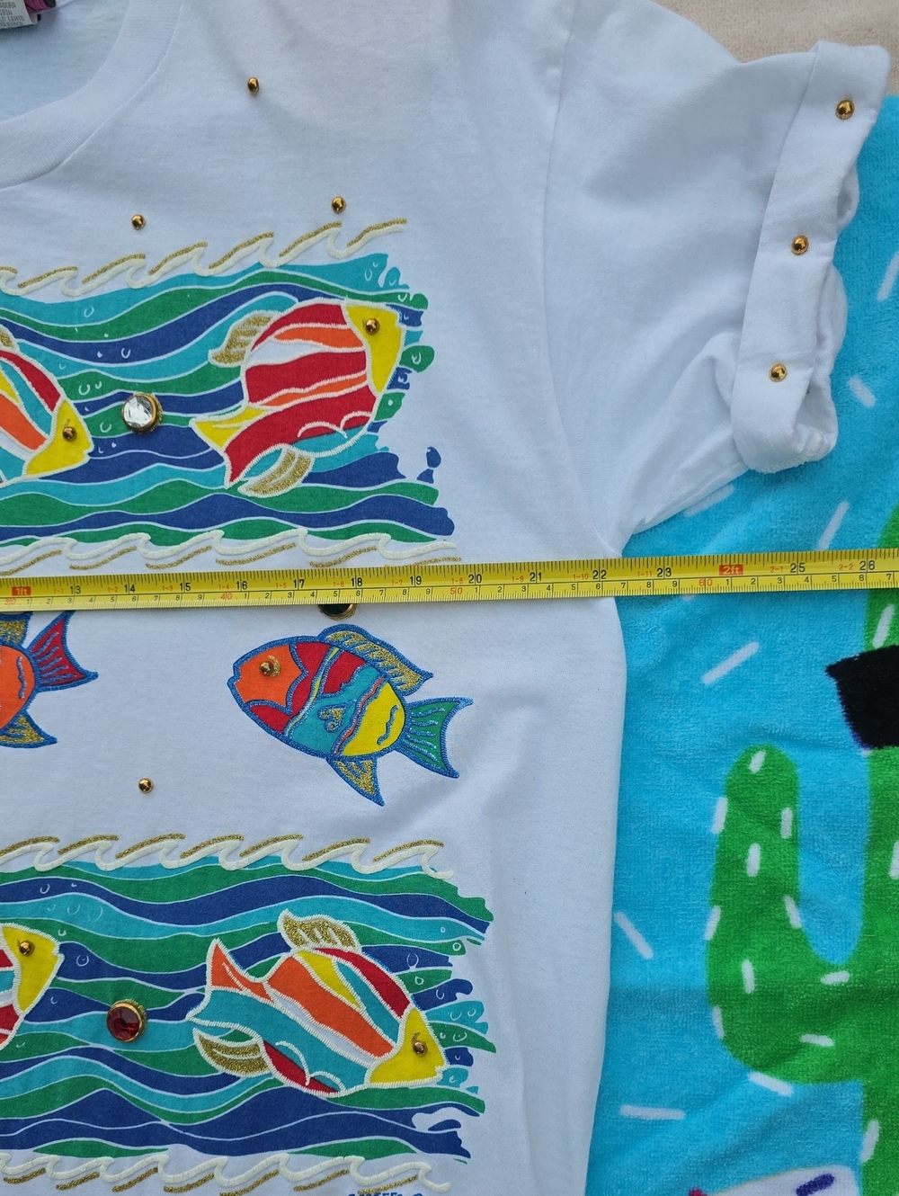 Vintage P.G.B. Embellished Tropical Fish Bathing Suit Cover Up Dress - Picture 12 of 16